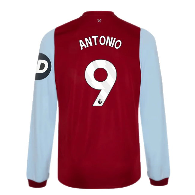 2023-2024 West Ham Long Sleeve Home Shirt (Kids) (ANTONIO 9)-SoccerKits Hub | Buy Soccer Jerseys Online